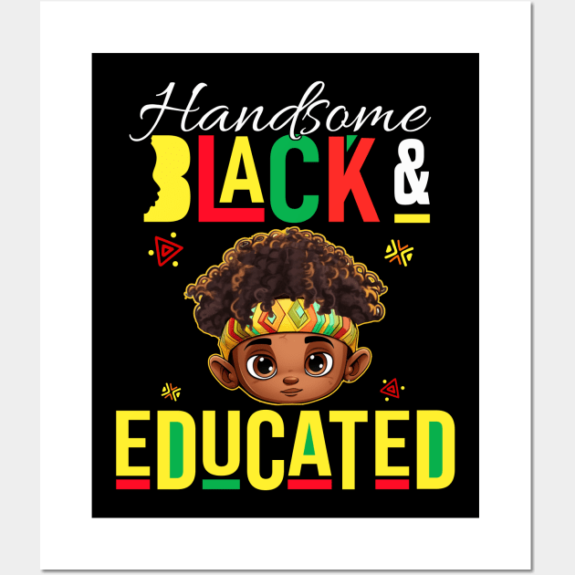 Pretty Black & Educated African American Black History Month Wall Art by Jhon Towel